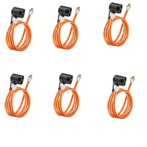 Bike Pump Hose Extension Tube, 125cm Replacement Air Hose for Schrader/Presta/Dunlop Valves, Quick Easy-Clip Schraders Valve Bicycle Tyre Air Pump Inflator Replacement Hose