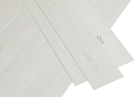 misento PVC Bodenbelag selbstklebend, Klebefliesen - Eicheoptik Creme-Weiß | 32 Dielen, 4,46 m², Vinylboden, wasserabweisend, Wohnräume, Küche & Flur, Fußbodenheizung geeignet, 1,5 mm Stärke