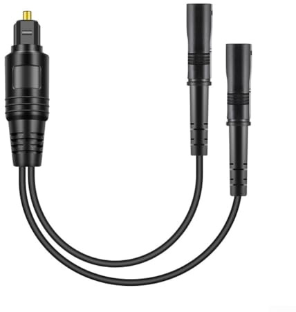 Digital Audio Splitter 1 in 2 Out Optical Fiber Cable for TV for Sound Bar Headset with Simultaneous Output and Independent Volume Control No Color Specified(2PCS)