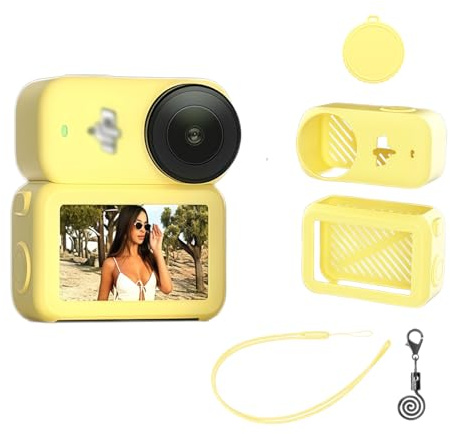 Silicone Case with Lens Cap Protector Compatible for DJI Osmo Nano（Yellow） | Full Protective Silicone Cover Shell Compatible for DJI Osmo Nano, Scratch-proof Soft Skin with Lens Cap & Wrist Strap