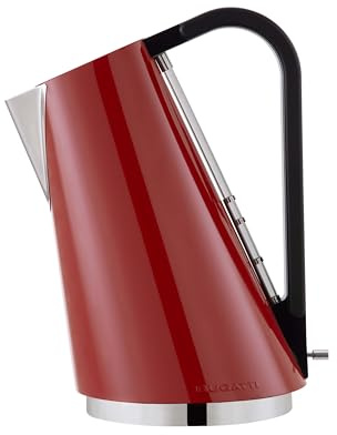 BUGATTI, Vera Easy New, bollitore elettrico con filtro anticalcare rimovibile, capacità 1,70 litri, 2180 W, corpo in acciaio inox (rosso)