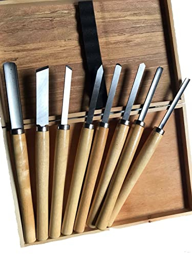 SGORBIE PER TORNIO TORNIATURA LEGNO INTAGLIO SCALPELLI UTENSILI SGORBIA 8 PEZZI
