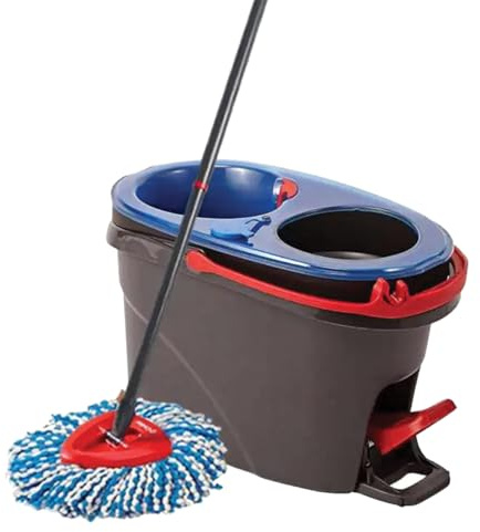 JUANIO Set de Fregona Rotatoria de Microfibra con Cubo Escurridor accionado por Pedal, Sistema Giratorio, Separación de Agua Limpia y Sucia, Escurrido sin Esfuerzo para una Limpieza eficiente