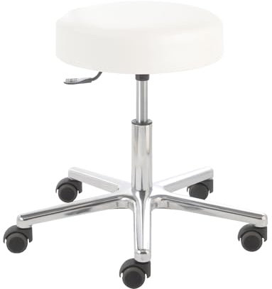 Prova Nova GmbH Rollhocker puffi® 4100, Sitzhöhe ca. 45-59 cm, Rollen/Bodengleiter:weiche Radbandage, Polsterdekor:Stamskin blütenweiß