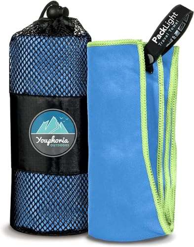 Youphoria Sport Mikrofaser-Reisehandtuch und Sporthandtuch, Blau/Grün, 71,1 x 142,2 cm