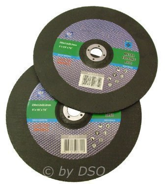 Trade Quality 9 Inch Metal Cutting Discs for Angle Grinder x 5 Pack