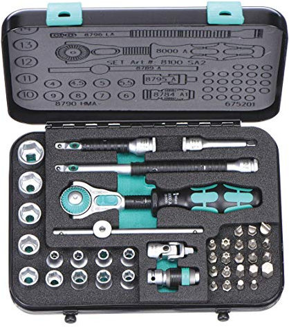 Wera 1/4Drive Metric Chrome Socket Wrench Set, Number of Pieces: 42 Chrome 05003533001 - 1 Each
