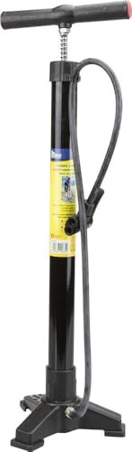On Bike Pompa Officina Bici in Metallo Nera con Impugnatura Ergonomica a T – Gonfiaggio Rapido – Valvole Italiana, Francese, Americana – 3 Piedi Antiscivolo
