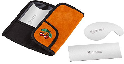 KIRSCHEN Werkzeuge 3823000 | 3-teiliger Ziehklingensatz : rechteckig + hohl & rund + Schwanenhals | in eleganter Veloursleder-Tasche | Made in Germany