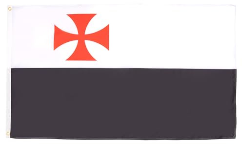 AZ FLAG - Drapeau Ordre du temple Croisades - 150x90 cm - Drapeau Des Templiers 100% Polyester Avec Oeillets Métalliques Intégrés - Pavillon 110 g