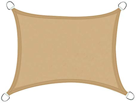 Green Bay 98% UV Block Sun Shade Sail Yard Party Sunscreen Awning Canopy for Outdoor Patio Garden Swimming Pool Balcony Rectangle Sand - 3x2M