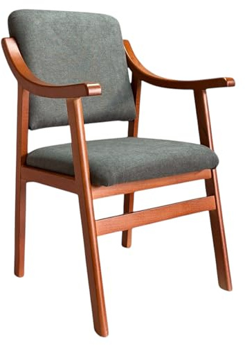 Sueña y Descansa Sillón de Madera Reforzado en Color Cerezo con Varios Tapizados (Cerezo Marengo)