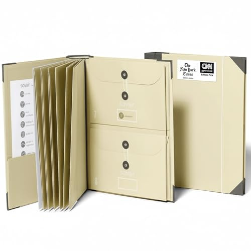 The Folio® Important Document Organizer by Savor |Binder with Guided Labels, Acid-Free File Folder with 10 Pockets for Home, Legal, Medical Papers | Mother’s Day Gift for Moms, Records Storage (Slate)