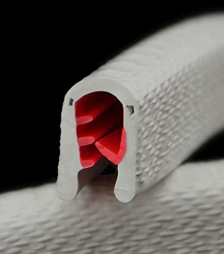 SMI-Kantenschutzprofil KS3-6HG für 3-6mm PVC mit Stahleinlage Hellgrau selbstklemmend ohne Kleber - Kantenschutz, Kederprofil, Kantenprofil, Kantenschutzleiste für Autotüren, Bleche (5 m)