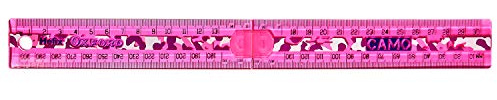 Helix Oxford Clash Schreibwaren 30 cm großes Lineal Camo Pink