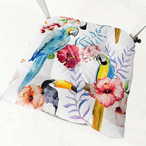 Morbuy Cuscini per Sedia Piazza/Rotondo, Cotone Lino Spessa Comoda Seduta Traspirante Cuscino per Pavimento per Interno ed Esterno mobili e Arredamento da Giardino (Pappagallo 1,40 * 40)