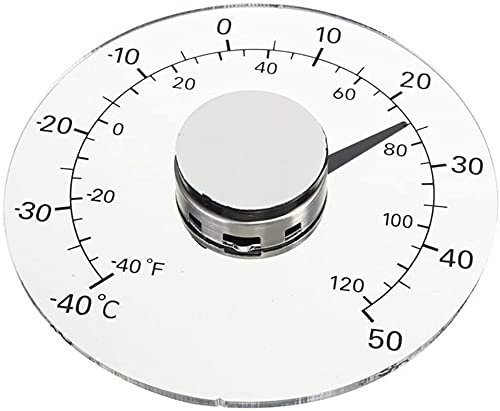 LATRAT Wand Fenster Thermometer, wasserdichtes Temperaturthermometer zum Aufkleben auf das Fenster Keine Batterien erforderlich Runder Durchmesser, klares Temperaturüberwachungs Messinstrument
