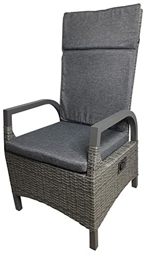Gardissimo Aluminium Polyrattan Movesessel Rio, inklusive Auflage, mit sufenlos Verstellbarer Rückenlehne, absolut wetterfest und pflegeleicht