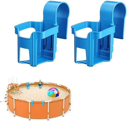 Getränkehalter Pool Kunststoff Pool Bier Getränkehalter Getränkehalter Poolrand Bierkastenkühler Pool Whirlpool Getränkehalter Pool Becherhalter Spa Getränkehalter Pools Getränke Halter (Blau-2PCS)