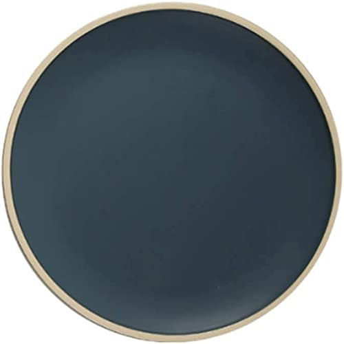 XIEAE Plato de Ensalada Plato de Cena Duradero de 10 Pulgadas, Plato de Ensalada Redondo de cerámica esmaltada de Color sólido Mate, Plato de Porcelana de Uso doméstico para Postre de bistec Durable