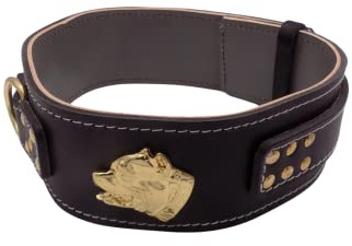 Unique American Bully Hundehalsband, Leder, strapazierfähig, 6,3 cm breit, mit American Bully-Kopf-Motiv, Größe M: 50,8 cm – 63,5 cm, Schwarz