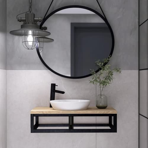 Mobile Bagno in Legno di Frassino 60x35x21cm - Base per Lavabo - Stile Loft