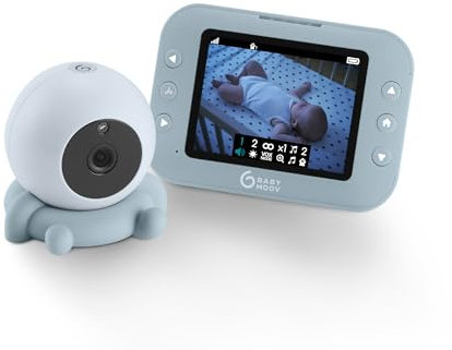 Babymoov Babyphone mit Kamera YOO ROLL - Wiederaufladbare Akkus - 10 Stunden Akkulaufzeit- 3,5' Bildschirm - Reichweite 300m - Sleep Technology - Nachtsicht