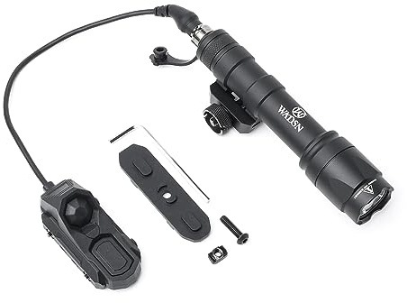 QIRUIMY M600C Tactical Torch 600 Lumens LED Flashlight,Lightweight Scout Light for Mlok Keymod 20mm Picatinny Rail System Black