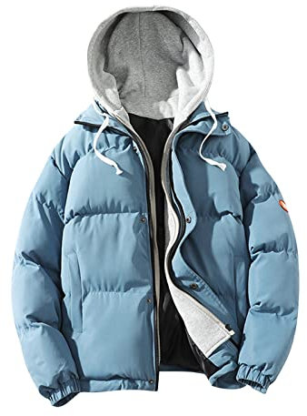 KONG JIMFAN Sweatjacke Herren Imprägnierspray Jacke Softshelljacke Herren Wasserdicht Atmungsaktiv Down Jackets Pelzjacke Jacke Herren Weisse Hemden Mantel Jacke Double Face Jacke(Blau,XXL)