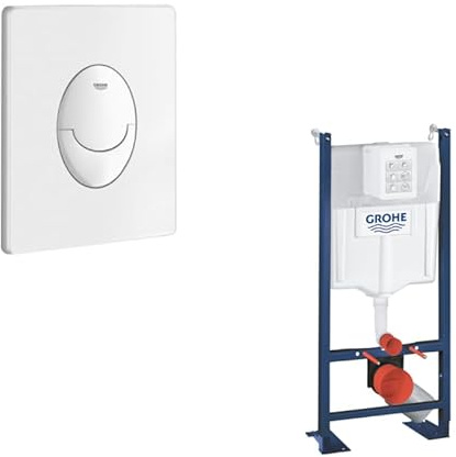 GROHE Bâti Support WC Rapid SL Project + Plaque de Commande Skate Air Blanc Alpin