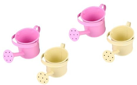 POPETPOP 4 Stück kleine Wasserkanne für Jungen und Mädchen Pflanzgefäß aus Metall Blumenvase Pflanzen Gießkanne für zu Hause Gießkanne mit langem Mund Miniatur Spielzeugset Blumentopf Düse