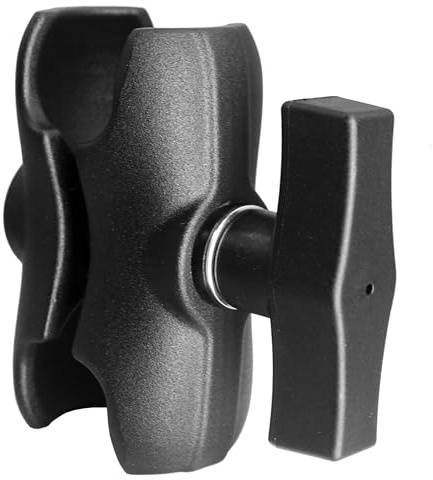 AGEofDMS Aluminium 3,35 Zoll (85 mm) kurzer Doppel-Sockel-Arm, kompatibel mit RAM Mounts C-Größe / 1,5 Zoll Kugel-Zubehör, Kugelhalter-Arm für Industriestandard 1,5 Zoll / 38 mm Kugel