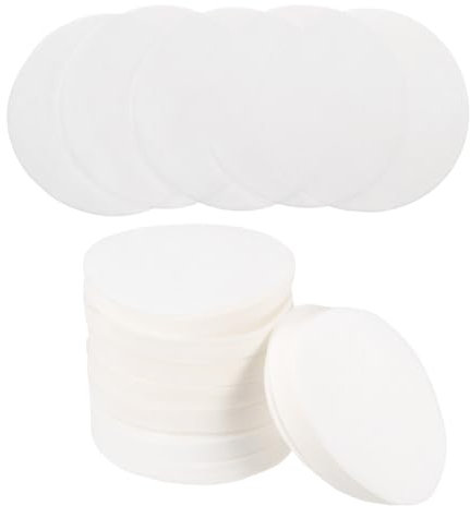 uxcell 400 filtros de café redondos de 2.3 pulgadas, filtros de café desechables de fibra de madera natural sin blanquear, adecuados para verter sobre filtro de café, cafetera de goteo, color blanco