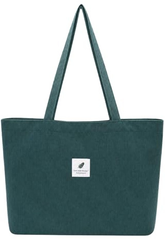TeeYee Cord Tasche Damen Umhängetasche Tote Bag Kord Damen Shopper | Große Kapazität Schultertaschen,Einkaufstasche für Arbeit,Büro,Reisen,Schule,Alltag, Handtasche