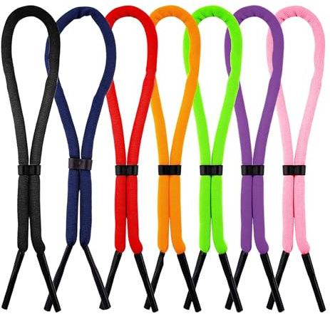 Puedno Lot de 7 cordons à lunettes flottants - 34 cm - Anti-perte - Pour sports nautiques, bateau, kayak, surf, multicolore, 34cm