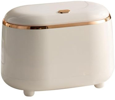 Mini Poubelle Salle De BainPoubelle De Table avec Couvercle Poubelle Bureau, Poubelle pour Cuisine Table, Chambre Enfant Décoration pour Maison Bureau (Blanc)
