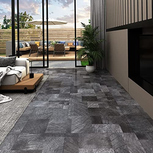 Baumaterialien, Bodenbelag & Teppich PVC Bodenbelag Diele Selbstklebend 5,11m² Holzstruktur Grau