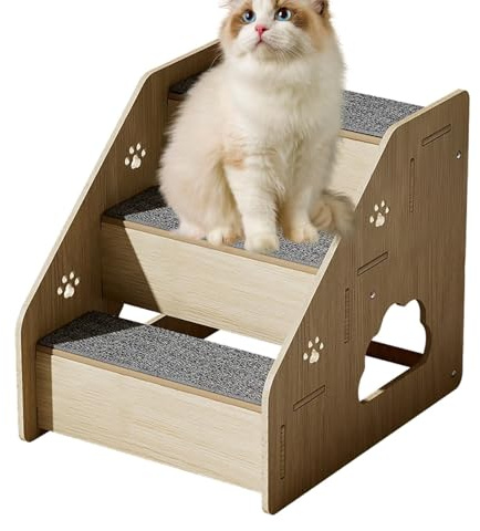 Hundetreppe für Bett, Haustierstufen für kleine Hunde, Haustiertreppe aus Holz, Hundetreppen, Robuste Hundesofa-Treppe aus Holz