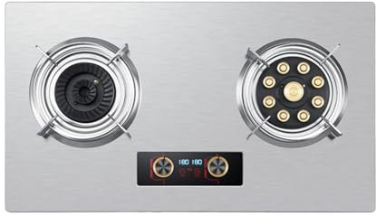Cuisinière À Gaz En Acier Inoxydable 2 Brûleurs, Cuisinière À Gaz Intégrée 5,2 KW Plug And Play, Dispositif De Protection Contre Les Extinctions Accidentelles, Kit GPL/gaz Naturel(NG)