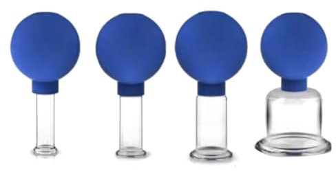 JINGMM Tazas de Masaje de Goma para el Cuerpo, ventosas de Vidrio al vacío, Ventosa anticelulítica, masajeador para Cara, Herramientas de Levantamiento de la Piel Facial