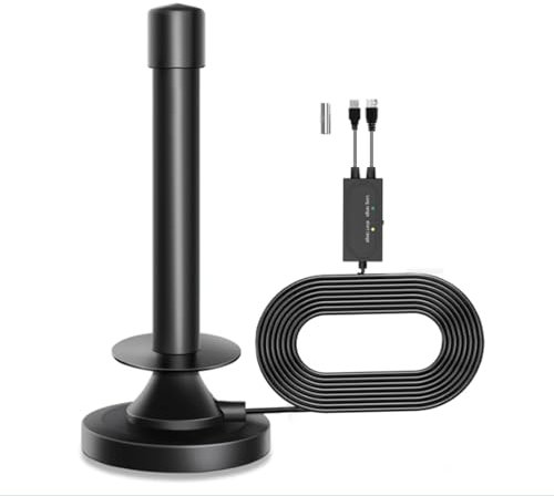 Vtizikl TV Aerial - Indoor TV Aerials with Signal Booster, Freeview Indoor TV Aerial 360 degree Range Reception, Aerial for Smart TV for 4K/1080P, Strong Magnetic Base, Compatible with All TVs