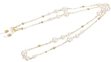 ROMISBABA Brillen Kette Aus Kupfer Für Mädchen Brillenband Als Maskenkette Modische Halskette Für Damen Und Medizinisches Personal