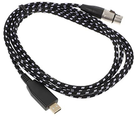 FUNOMOCYA Cable De Grabación Usb Xlr De Negro Doble Blindaje y Recubrimiento Para Conexión De Audio Digital Línea De Audio Para Micrófono y Altavoz