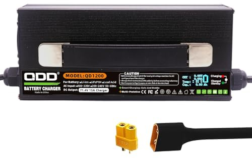 QDD Chargeur de batterie au lithium 62,9 V 71,4 V 17S 15 A haute puissance Smart OLED Display Charge