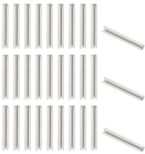 PATIKIL Pasador De Resorte Ranurado 50 Pcs 3/32 X 3/4 (2.7mm X 20mm) 304 Acero Inox Pasadores De Resorte Partidos Para Reparación De Máquinas Automotrices Y Mejoras Del Hogar Plateado