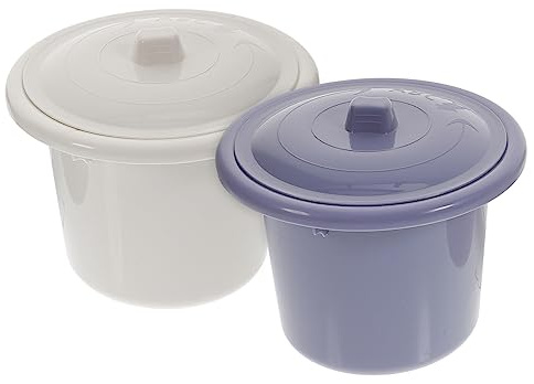 NIYANGLE Urinario Portátil de Plástico para Adultos y Niños con Base Antideslizante y Tapa, Ligero y Práctico para Uso en Casa y Viajes, Pack de 2 Piezas Color Aleatorio