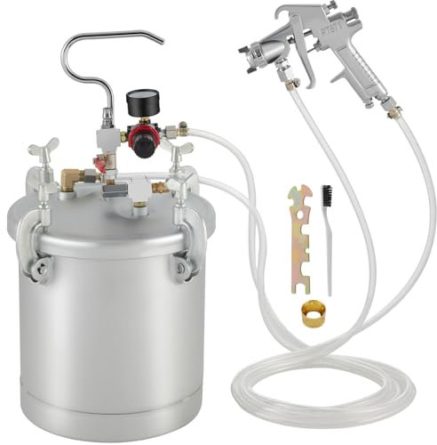 Pistolet Pulvérisateur de Peinture 10L Récipient sous Pression, Récipient à Peinture 30 PSI Seau à Pression avec Réservoir de Peinture et Pistolet à pour Décoration Intérieure