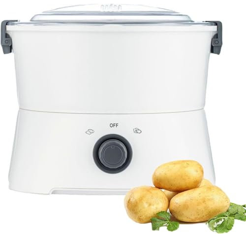 Epluche-patates électrique multifonction, machine à éplucher les pommes de terre automatique avec récipient et verrouillage de sécurité rotatif, capacité maximale de 800 g pour la cuisine domestique