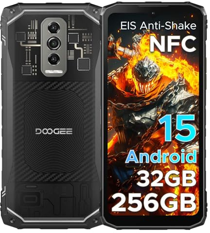 DOOGEE Blade 10 Ultra 32GB RAM+256GB ROM Rugged Smartphone, 5150mAh Android 15 Rugged Phone Unlocked, 6.56''90Hz Display,50MP Camera, IP68/IP69K Waterproof Phones, Face ID/NFC/GPS/OTG