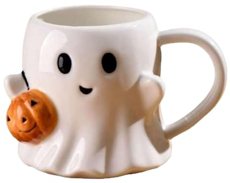 Taza Fantasma Genérica - Taza De Cerámica | Café De Halloween Aesthetic Ceramic Tobusbler Con Mango Para Mujeres, Amantes, Cumpleaños, Adultos,